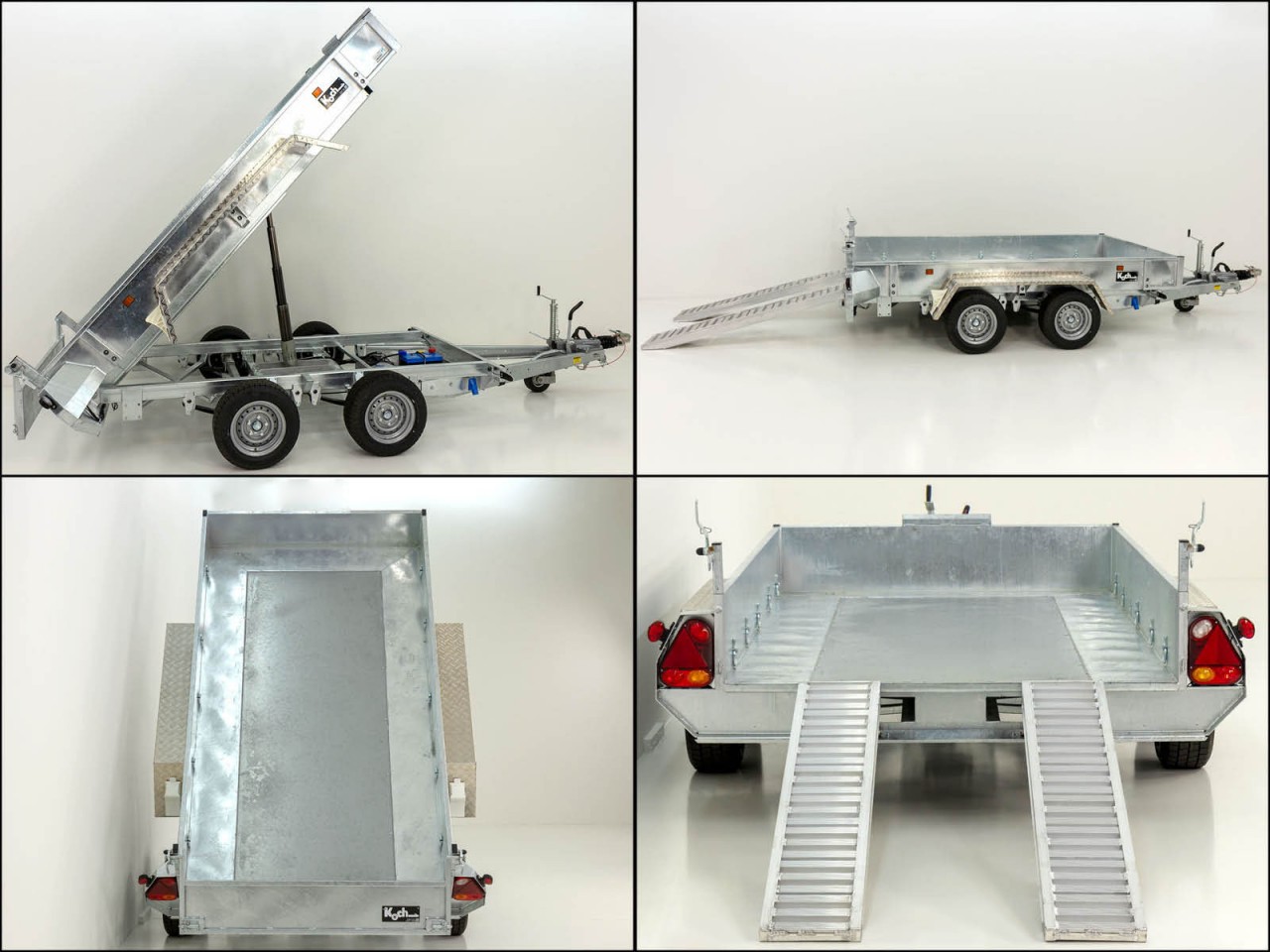 Vezeko Baumaschinenanhänger BA 155x360cm 3,5t|SB|Schwenk-Rampen|grau – Bild 6
