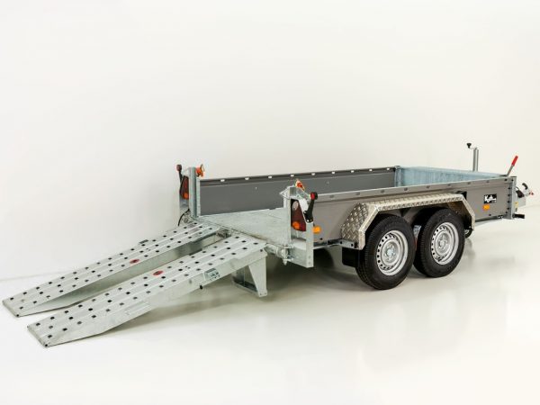 Vezeko Baumaschinenanhänger BA 155x360cm 3,5t|SB|Schwenk-Rampen|grau – Bild 2