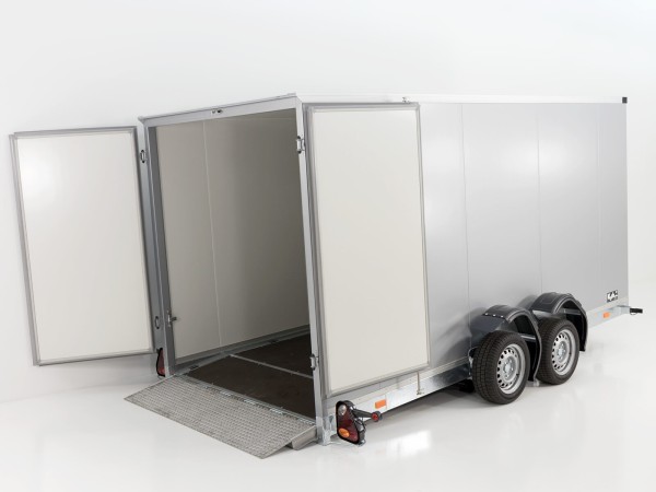 Vezeko Koffer-Absenkanhänger 167x400cm Höhe:210cm 3,5t|silber – Bild 3